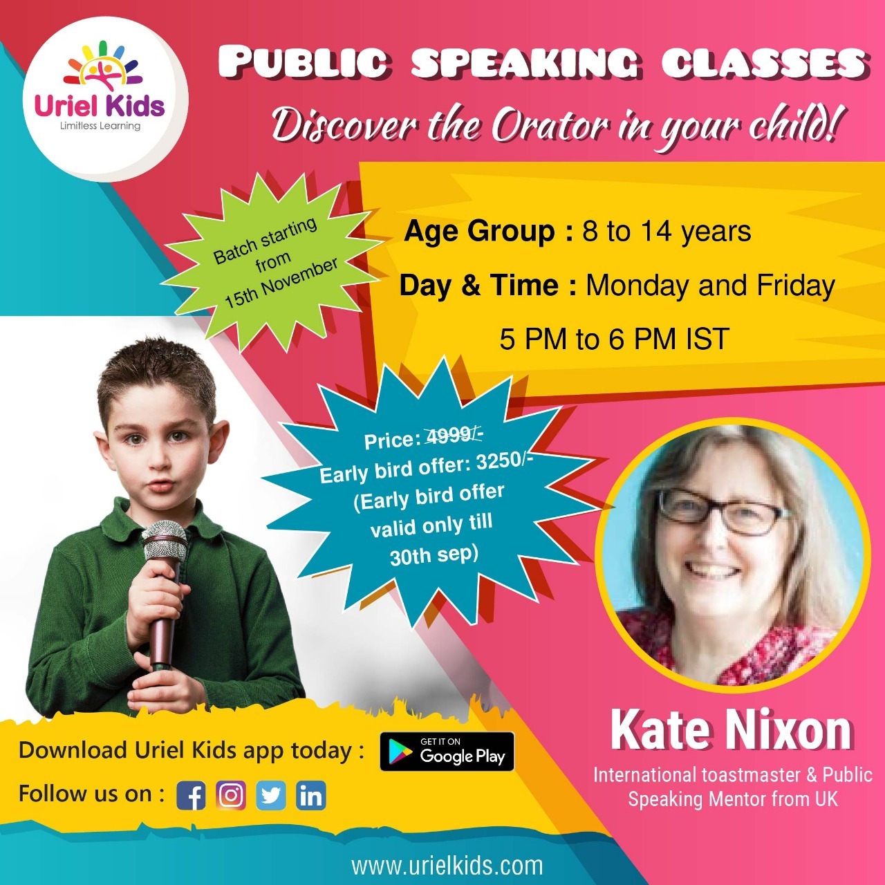 free public speaking classes for kids near me